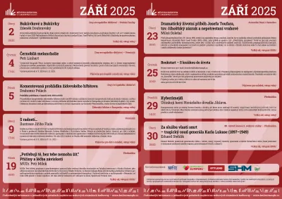 Leták knihovny na měsíc září